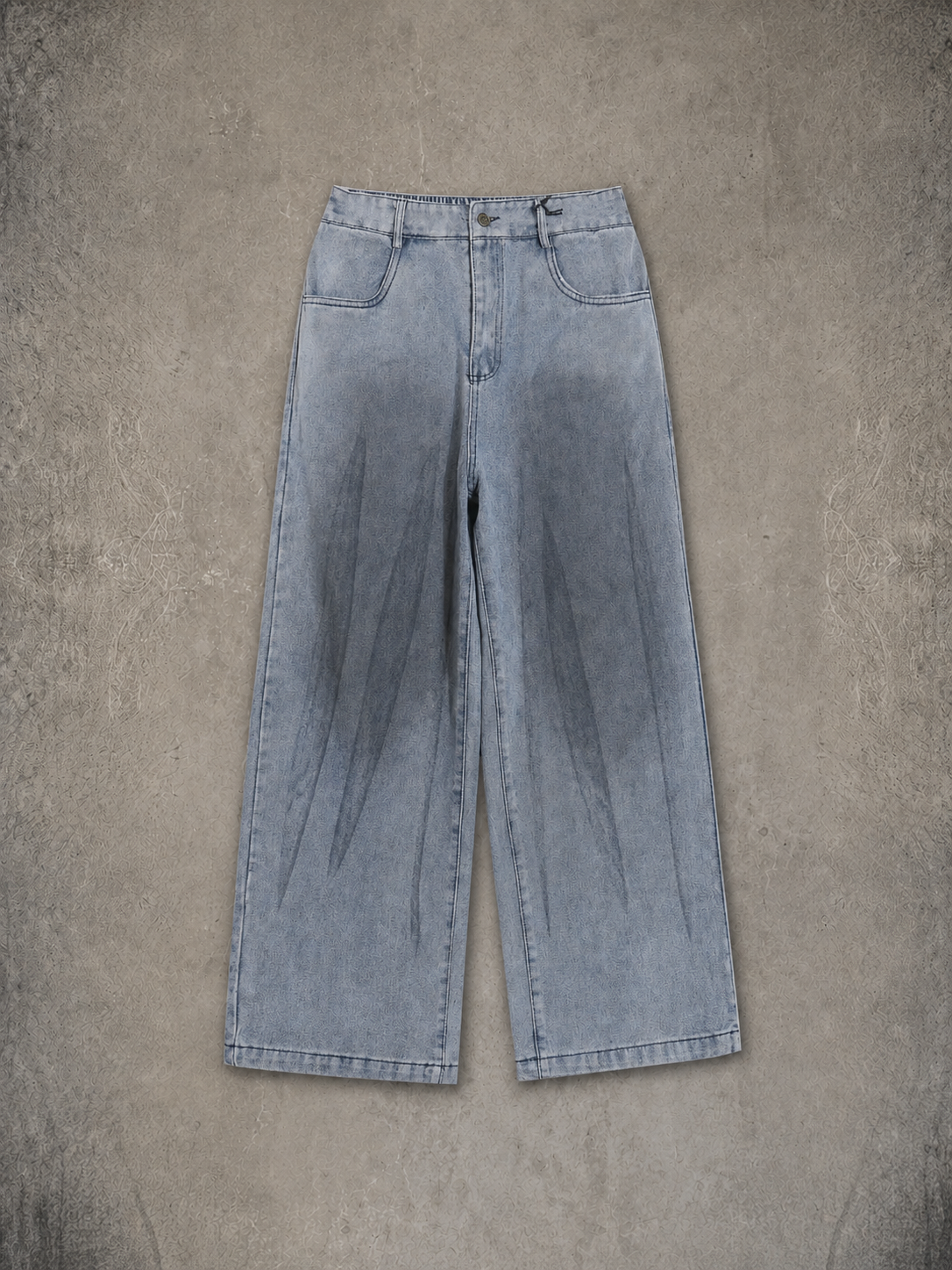 Men‘s Gothic Light Wash Wide Leg Jeans