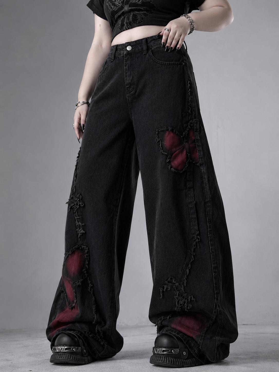 Gothic Baggy Jeans – Y2K Harajuku Grunge Aesthetic