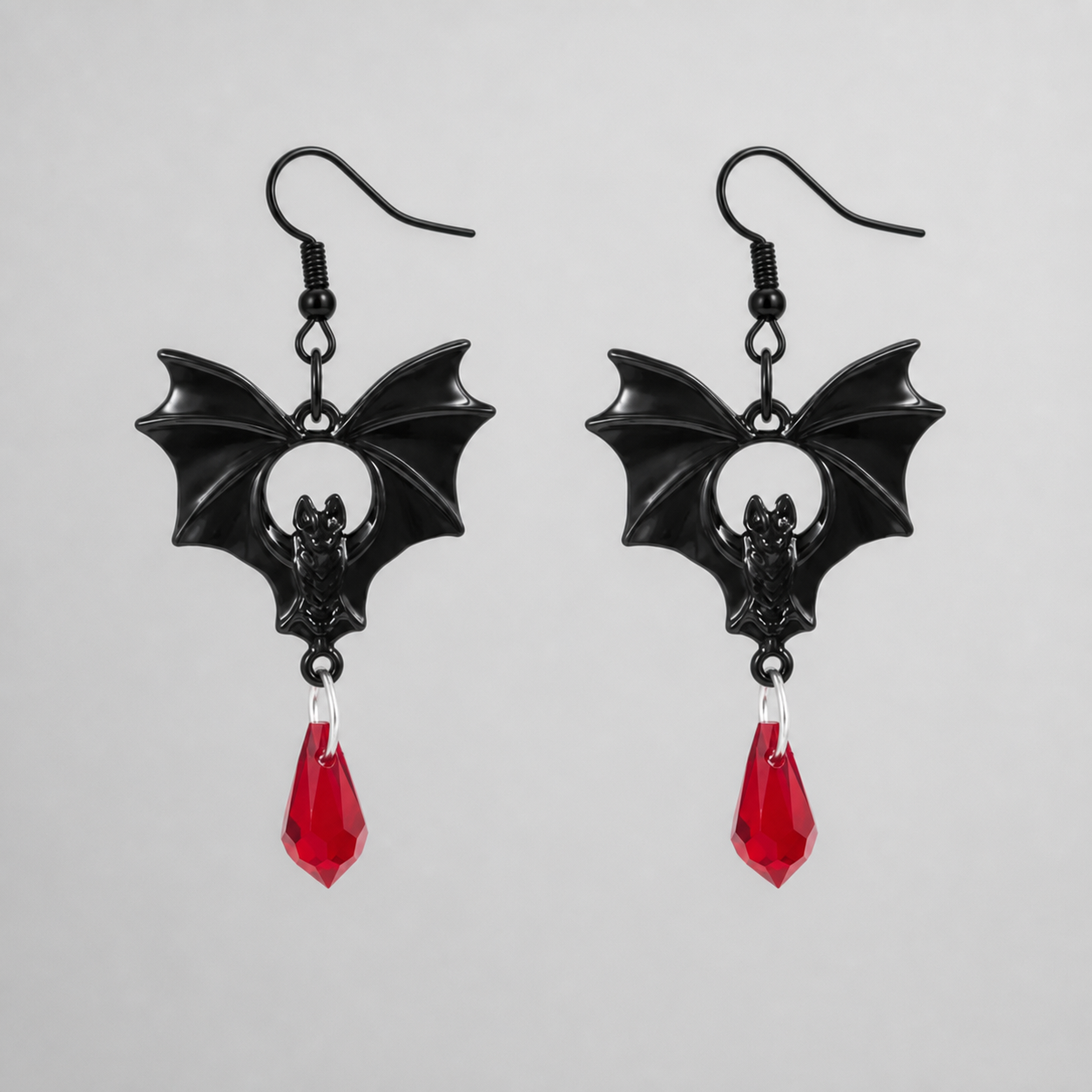 Gothic Bat Drop Earrings