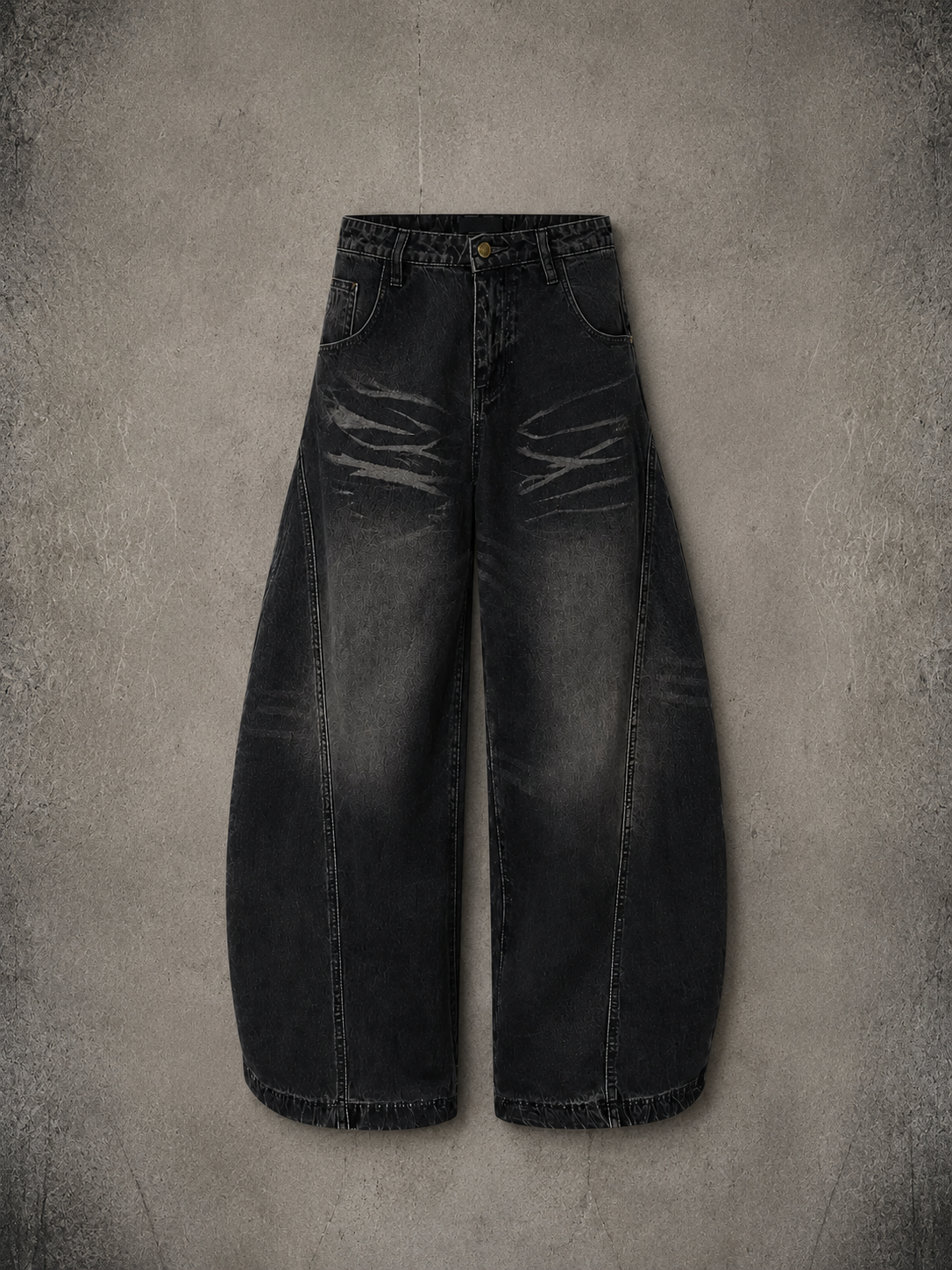 Men‘s Gothic Washed Black Baggy Jeans