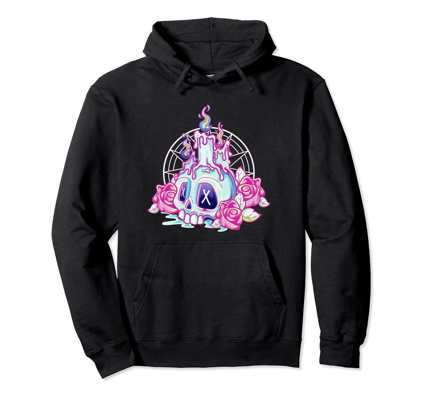 Kawaii Pastel Goth Creepy Wicca Skull Hoodie - Custom Art Print for Adults