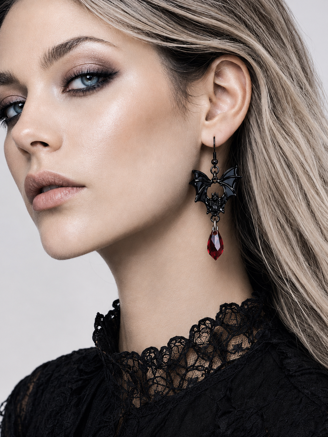 Gothic Bat Drop Earrings