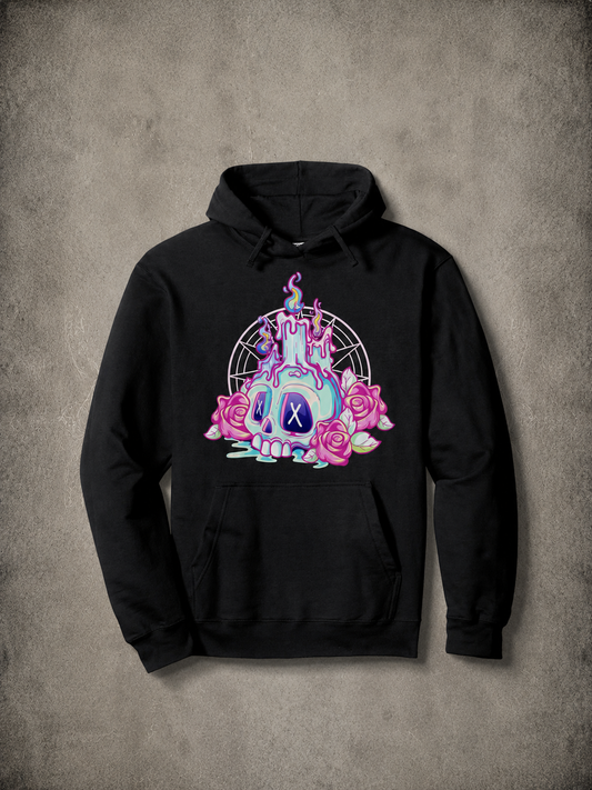 Kawaii Pastel Goth Creepy Wicca Skull Hoodie - Custom Art Print for Adults