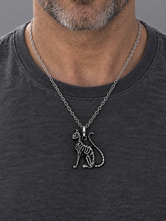 Mini Cat Skeleton Bone Pendant For Women and Very Cool Men