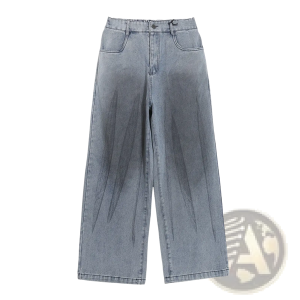Men's Light Wash Loose Fit Straight Leg Denim Jeans