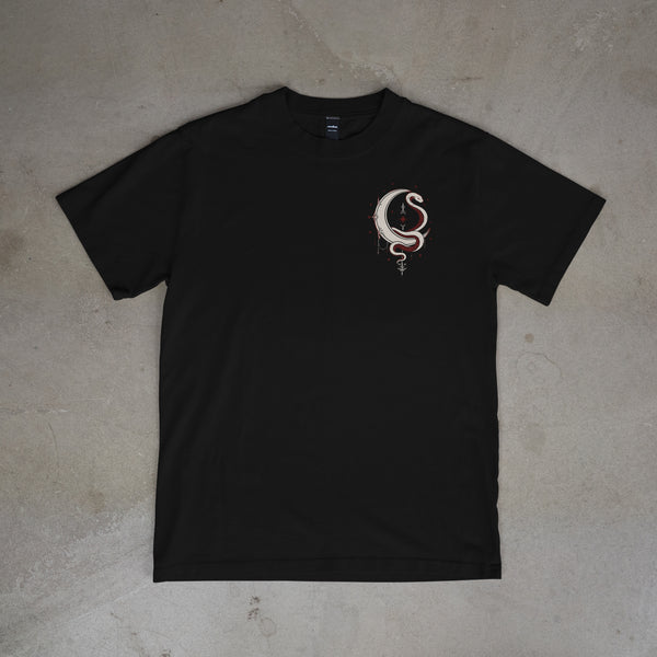 Goth Graphic T-Shirt – Moon Snake Star (Black)