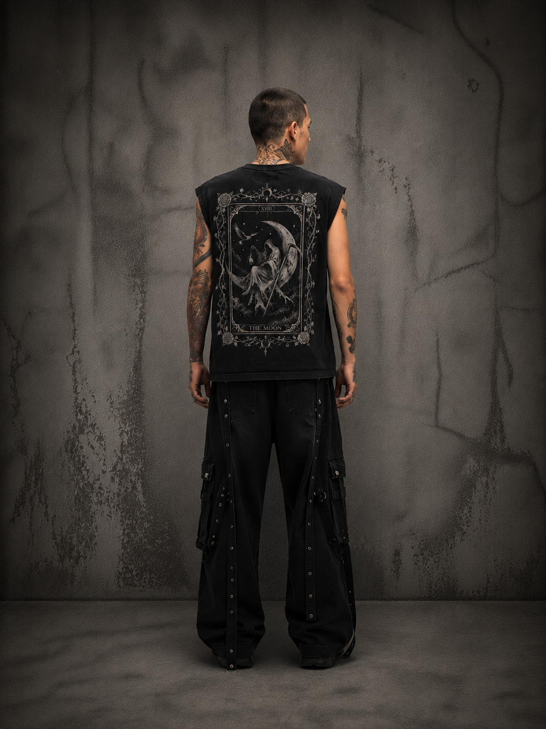 Goth Tarot Moon Tank Top (Black)