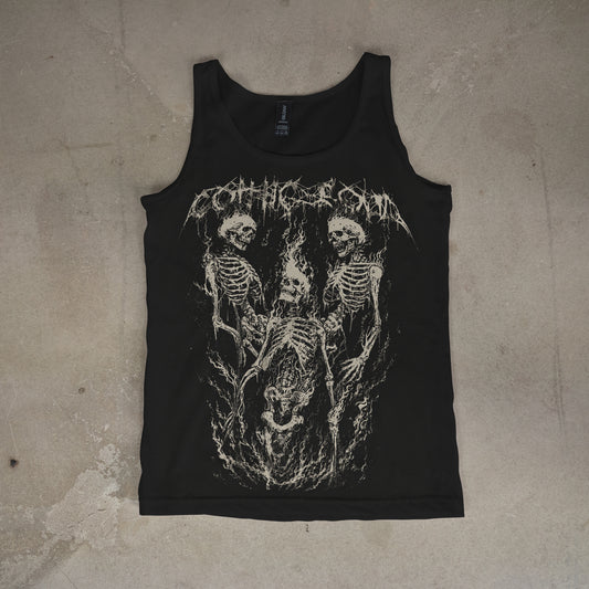 Goth Skeleton Trio Tank Top (Black)