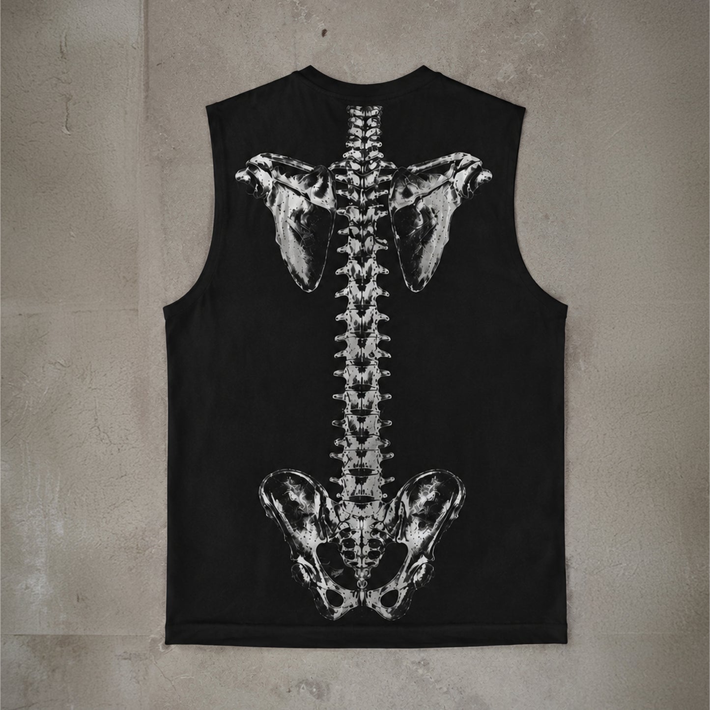 Goth Spine X-Ray Skeleton Scan Tank Top (Black)