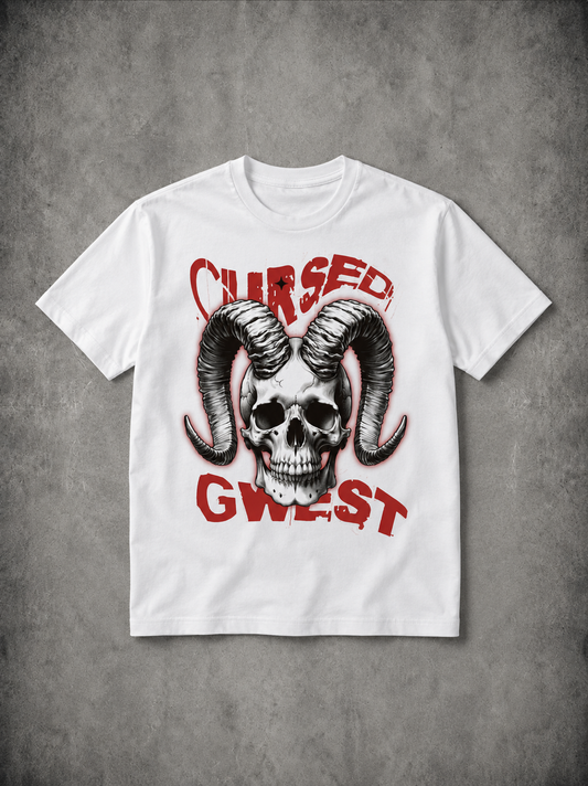 G West Gothic Cursed Skull Oversized T-Shirt Mens