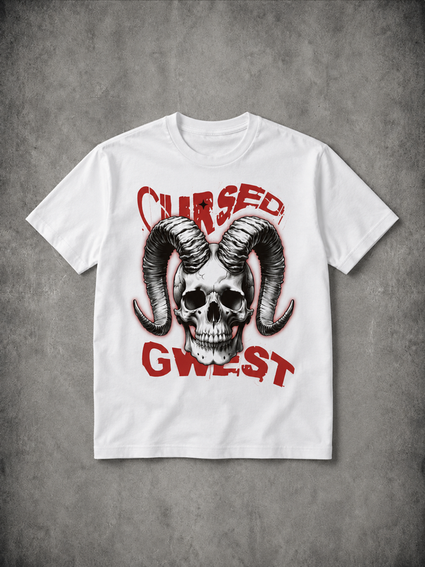 G West Gothic Cursed Skull Oversized T-Shirt Mens
