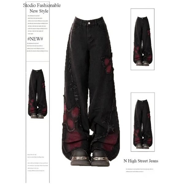 Gothic Baggy Jeans – Y2K Harajuku Grunge Aesthetic